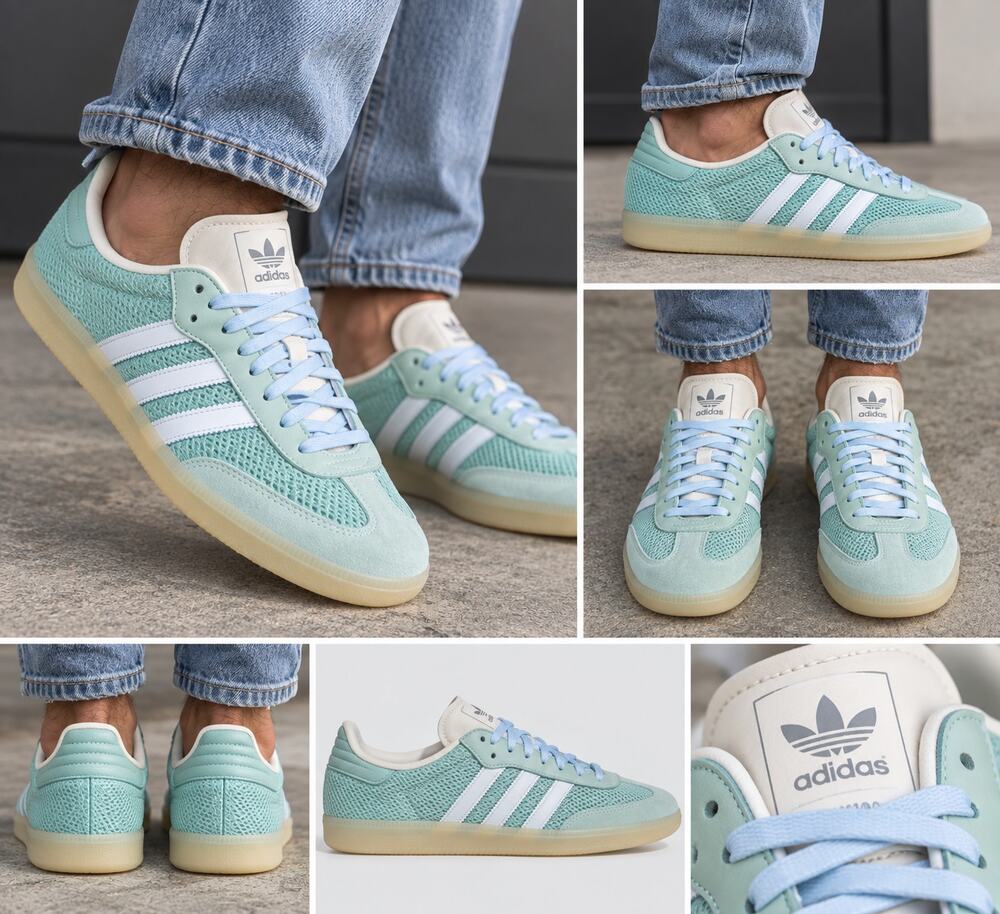 Adidas Samba OG Halo Green Sky Tint Off White Unisex NIB